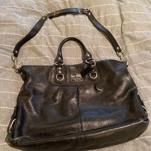 Coach black leather satchel, vintage 2009